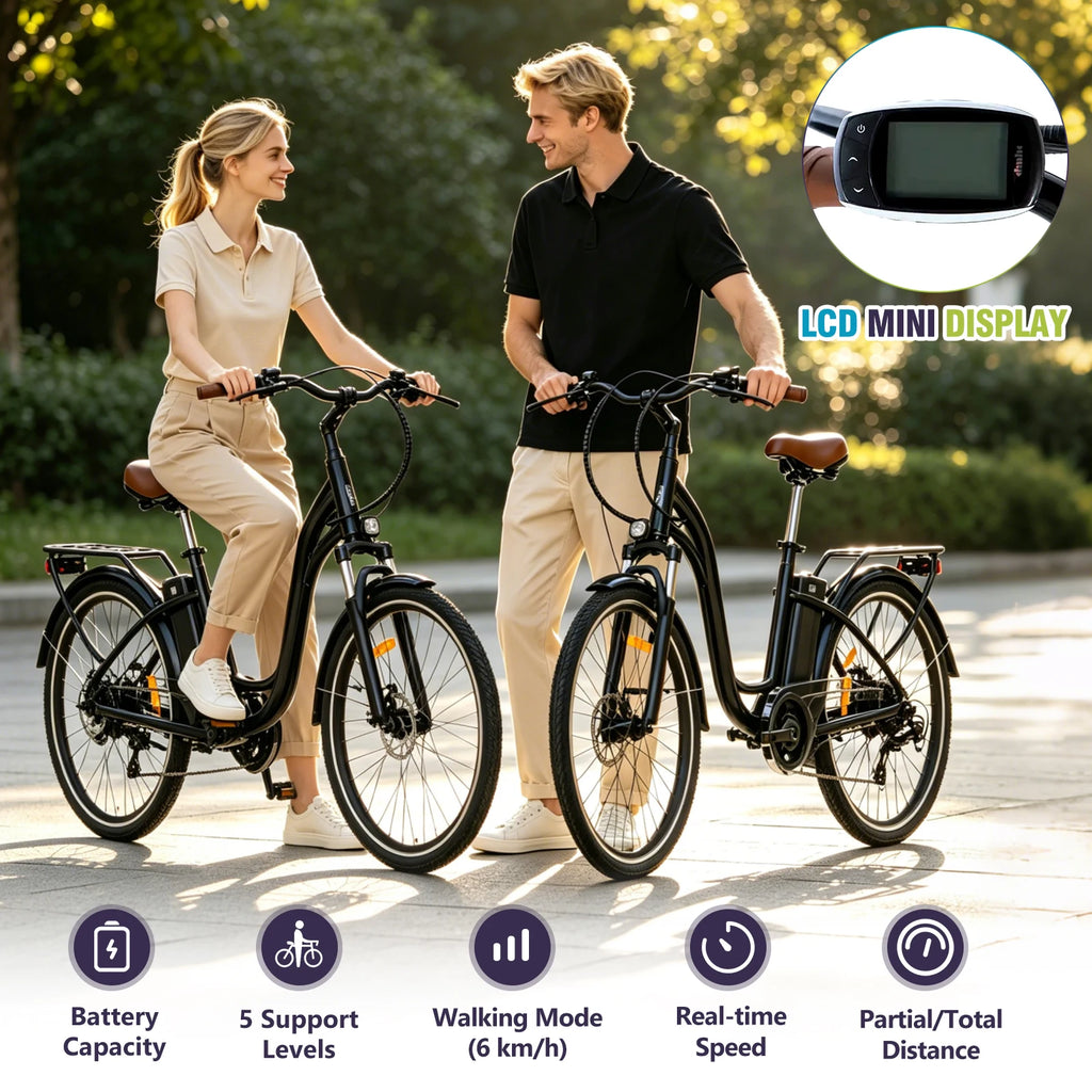 Vélo électrique urbain VARSTROM Silverfish 26"/28"  250W | 36V 16Ah | Autonomie 80 km | Freins hydrauliques | Certifié CE