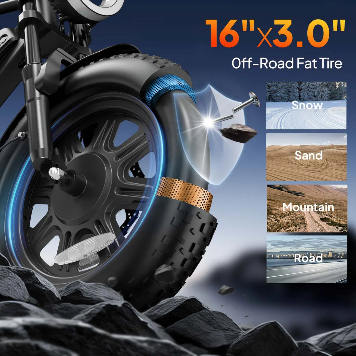 Vélo Électrique Urlife T16 | 48V 13Ah | 252W | Fat Tyre 16" | Jusqu'à 80 km
