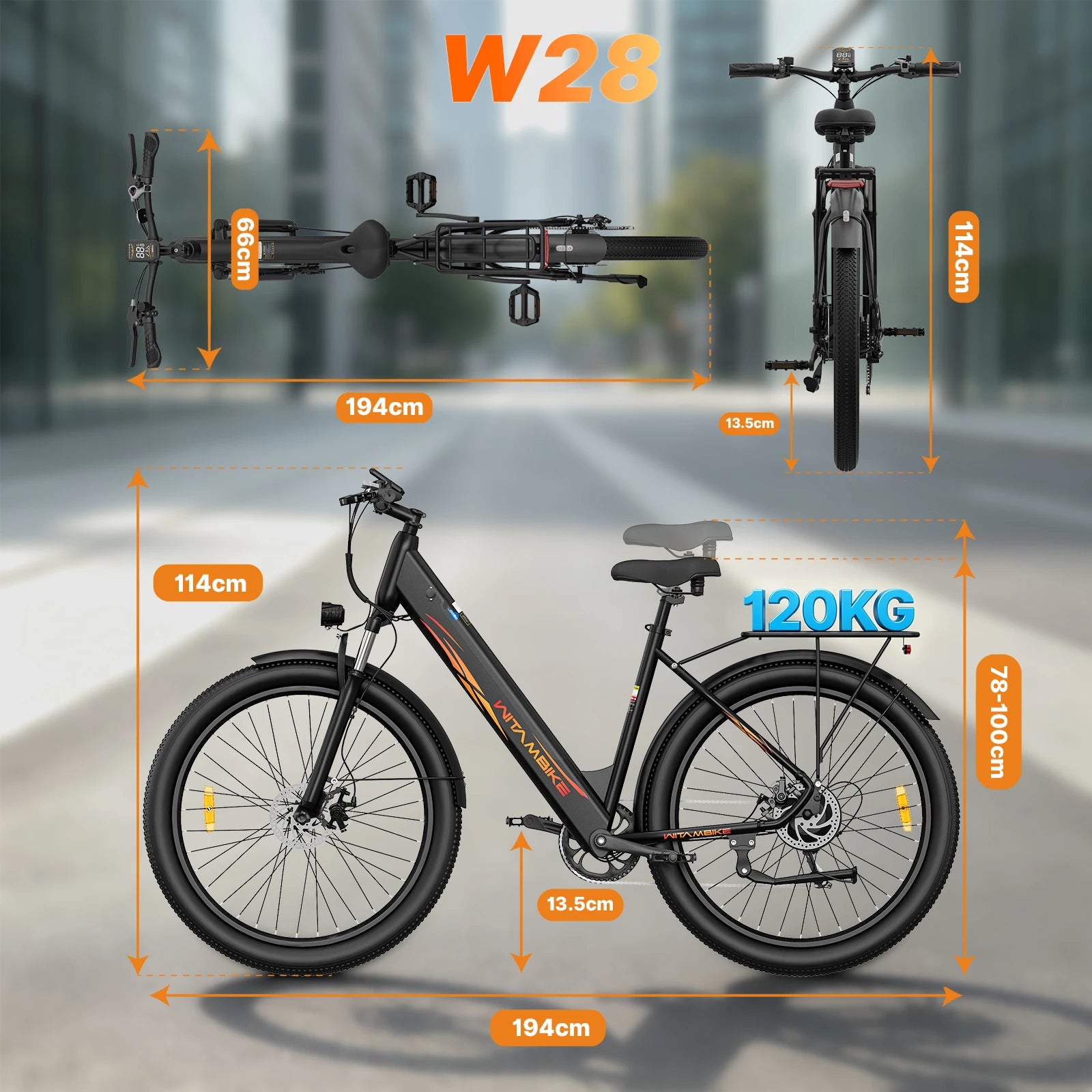 Vélo électrique WITAMBIKE W28 29" Fat Tire  250W