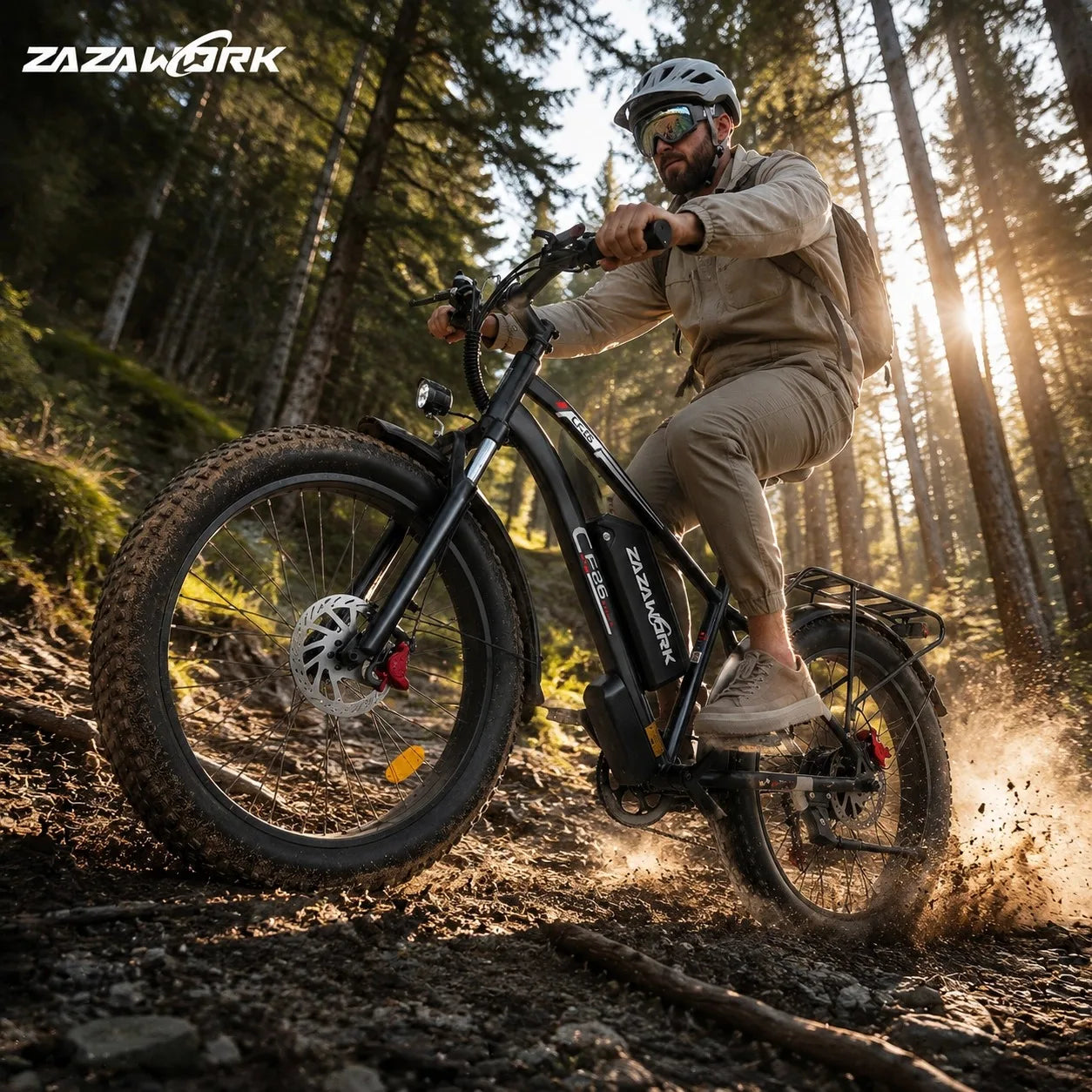 VTT électrique ZAZAWORK CF26 26" Fat Tire  1000W  Autonomie 120 km
