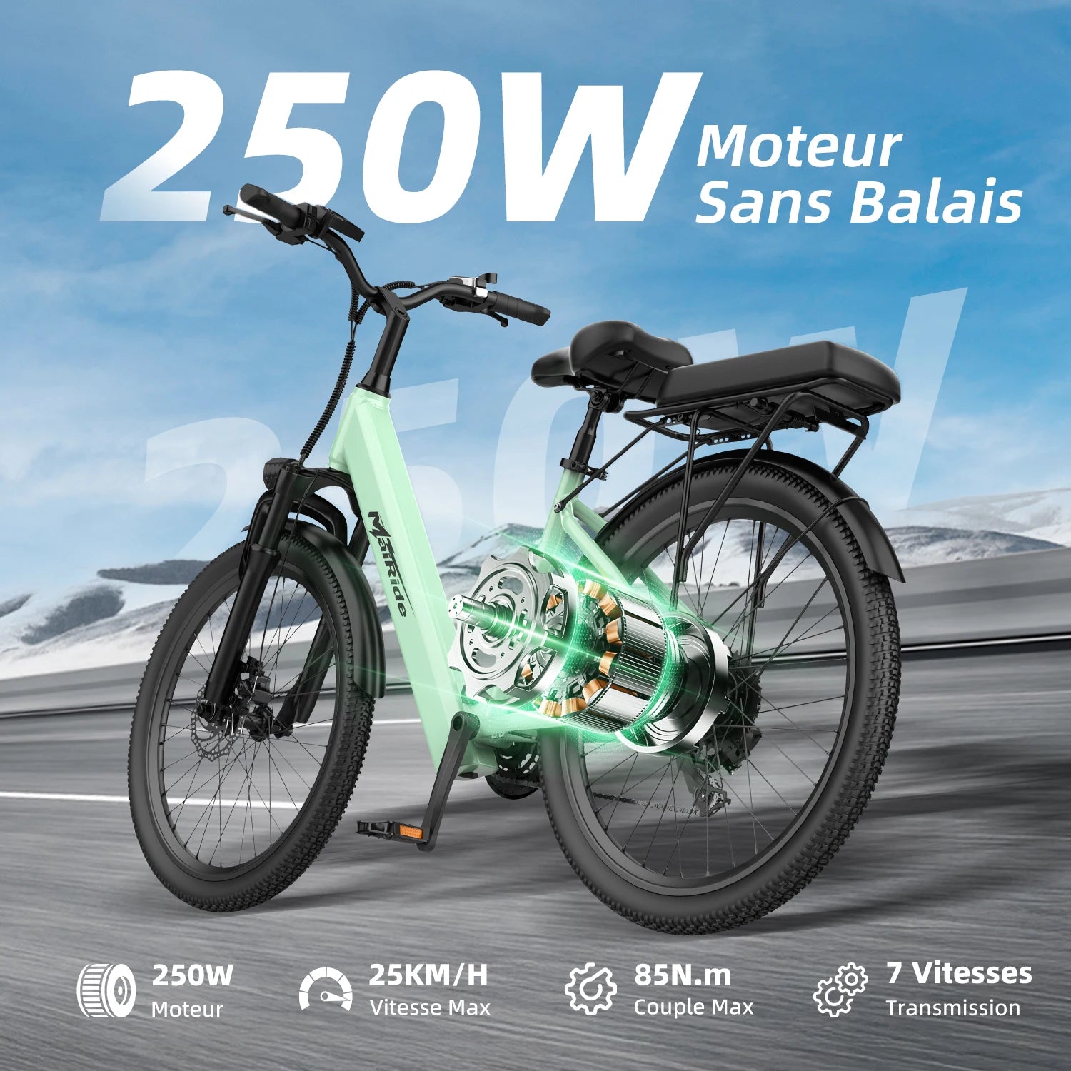 Vélo électrique AAIRSK SU7 24"  250W | 36V 13Ah