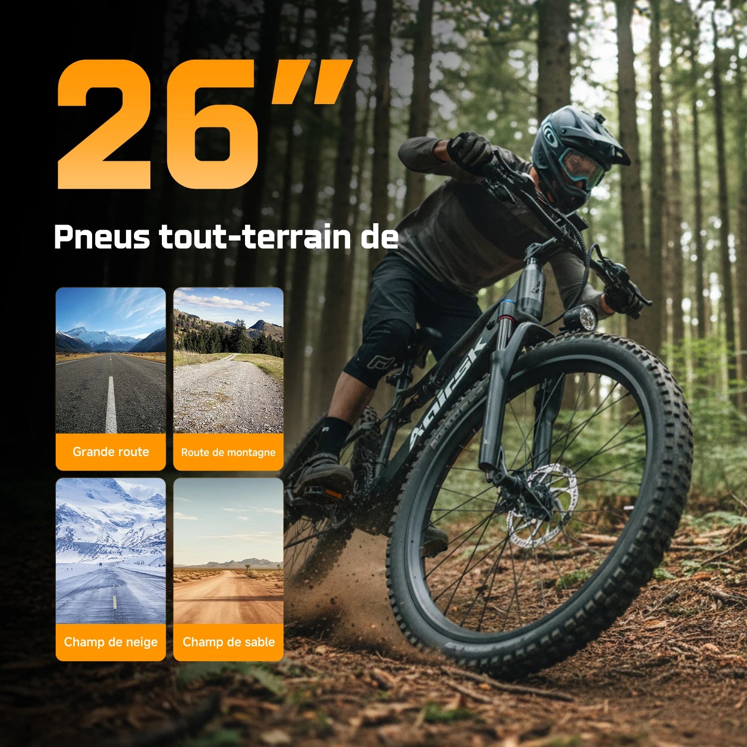 Vélo électrique tout-terrain Aairsk XT90  26" | 250W