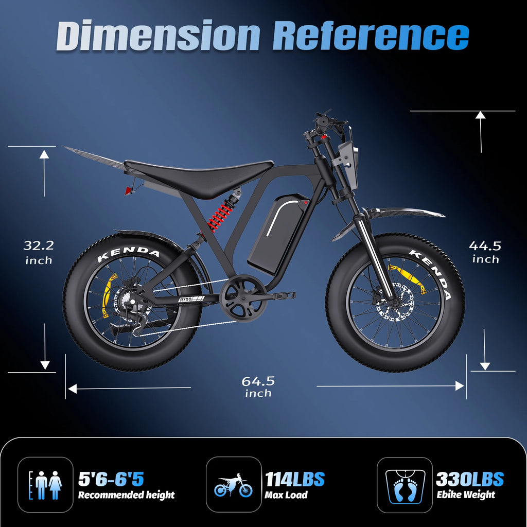Vélo Électrique Tout-Terrain DEEPOWER R700