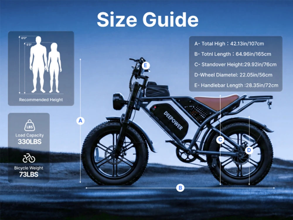 VTT électrique DEEPOWER QS7 20"  2000W | 48V jusqu'à 60Ah | Autonomie 240 km