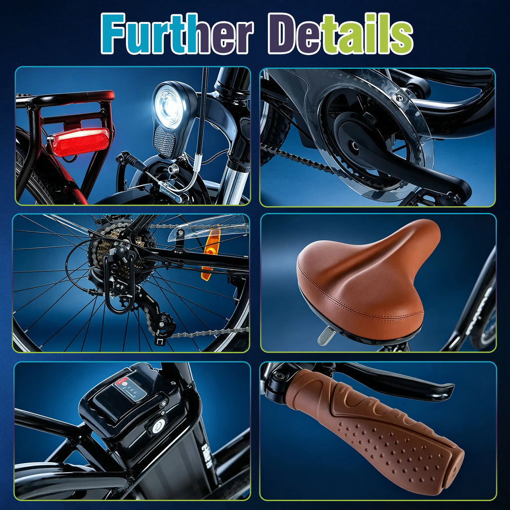 Vélo électrique urbain VARSTROM Silverfish 26"/28"  250W | 36V 16Ah | Autonomie 80 km | Freins hydrauliques | Certifié CE