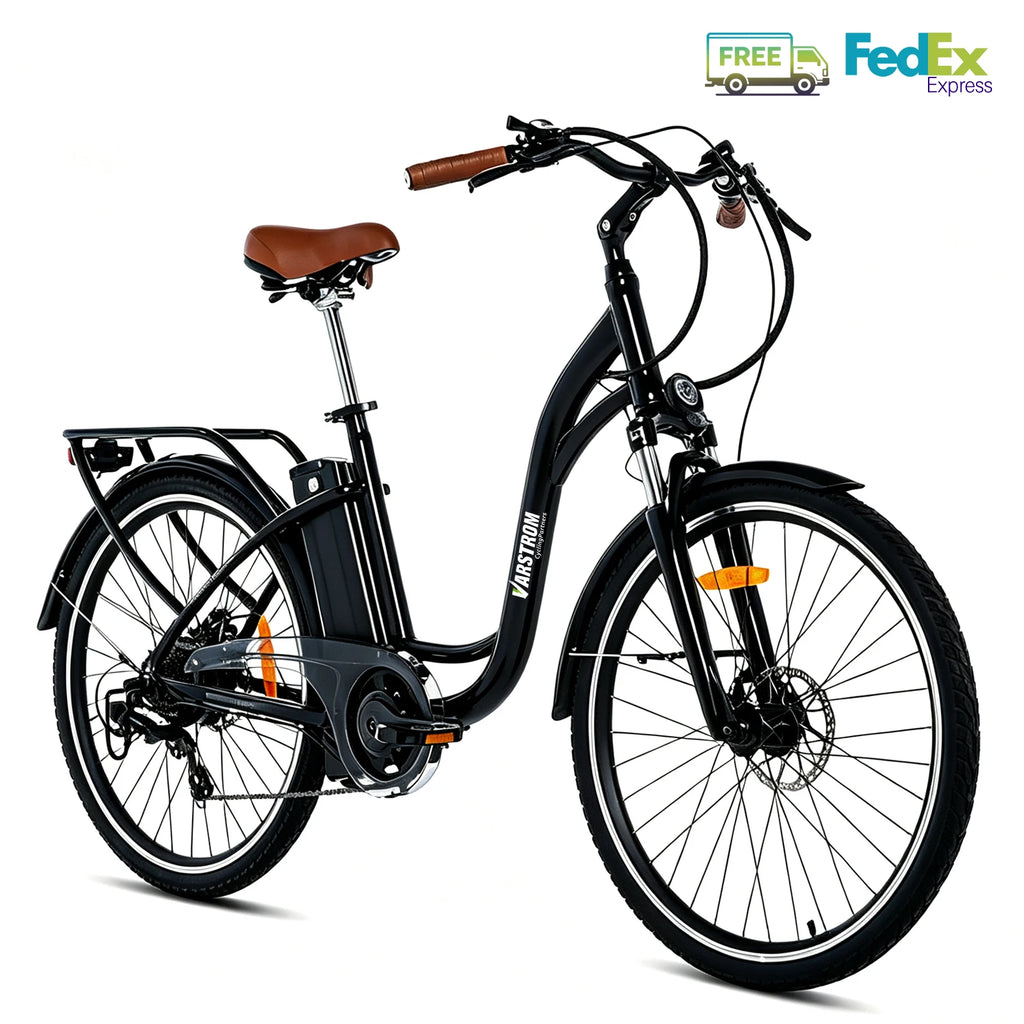 Vélo électrique urbain VARSTROM Silverfish 26"/28"  250W | 36V 16Ah | Autonomie 80 km | Freins hydrauliques | Certifié CE