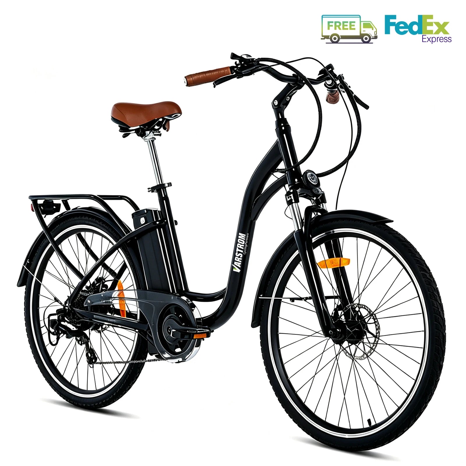 Vélo électrique urbain VARSTROM Silverfish 26"/28"  250W | 36V 16Ah | Autonomie 80 km | Freins hydrauliques | Certifié CE