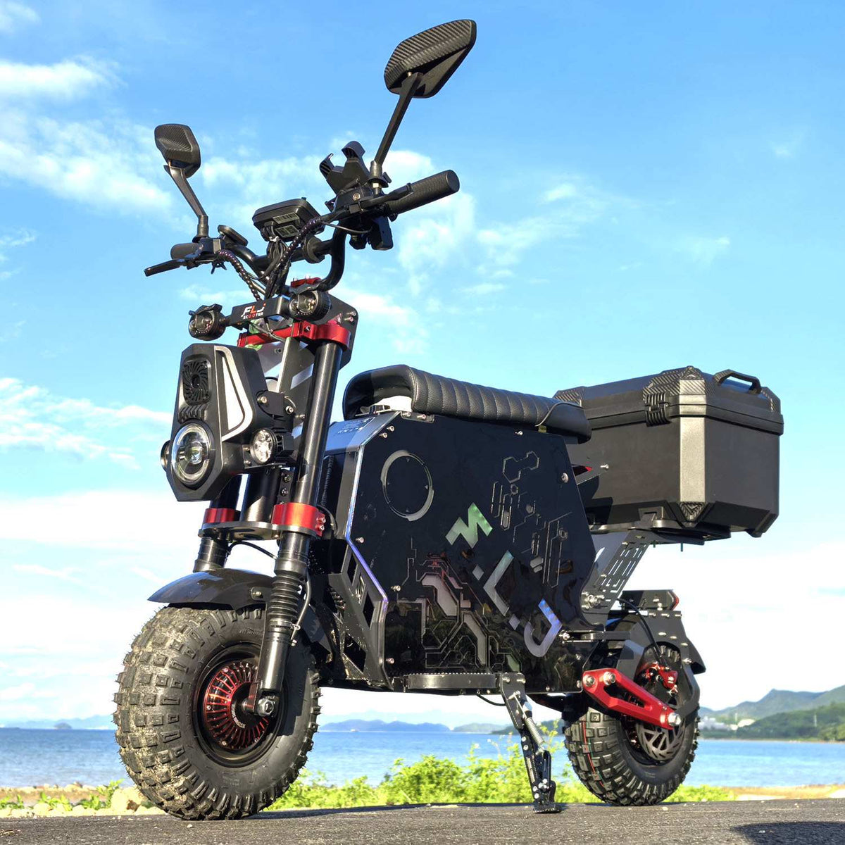Scooter électrique FLJ F14 | 72V  100Ah  | 12000 W | App & NFC | Jusqu'à 300 km