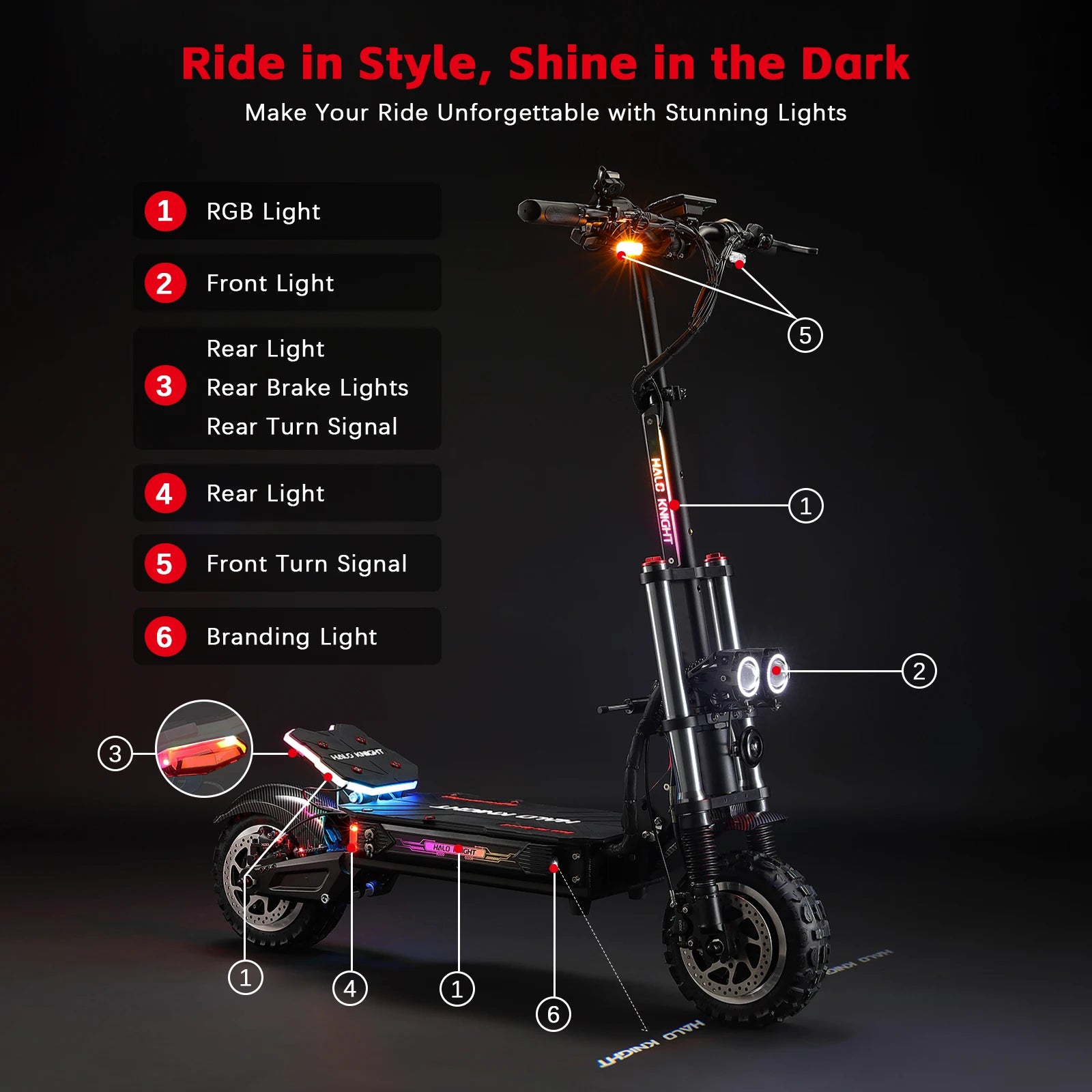 Trottinette Électrique Tout-Terrain Halo Knight T107Pro  6000W