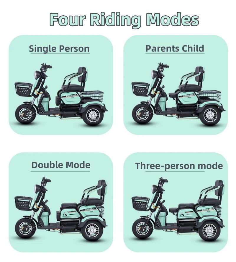 Tricycle électrique 3 roues Daibot | 1000W | 60V 20Ah