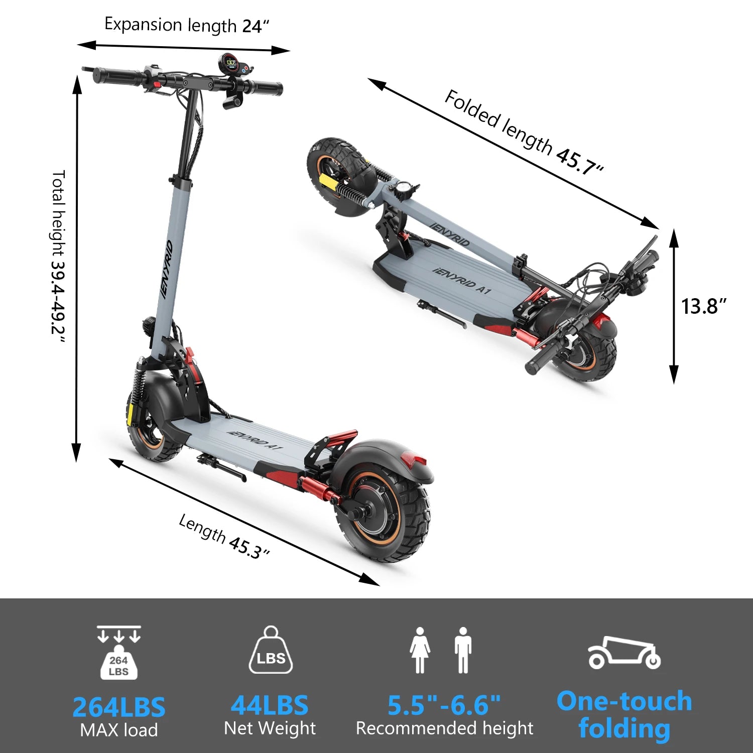 Trottinette électrique IENYRID A1 10" | 48V 12.5Ah