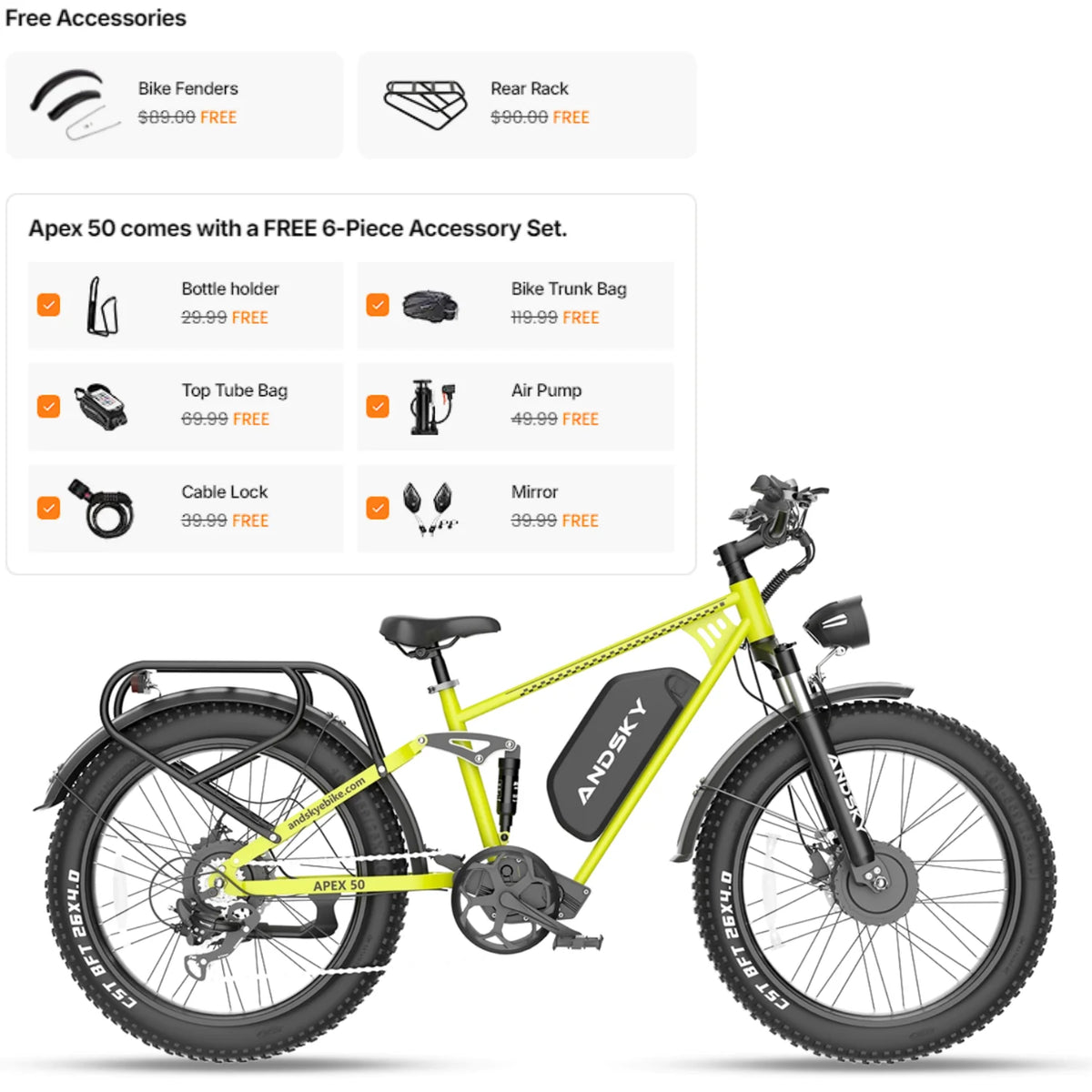 VTT électrique Cysum C01 26" double moteur 3000W 48V 20Ah