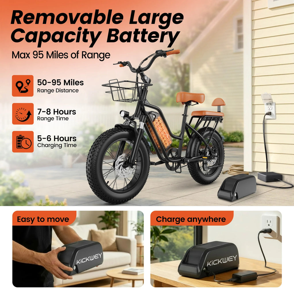 Vélo Électrique KICKWEY LD20  1500W | Double Siège