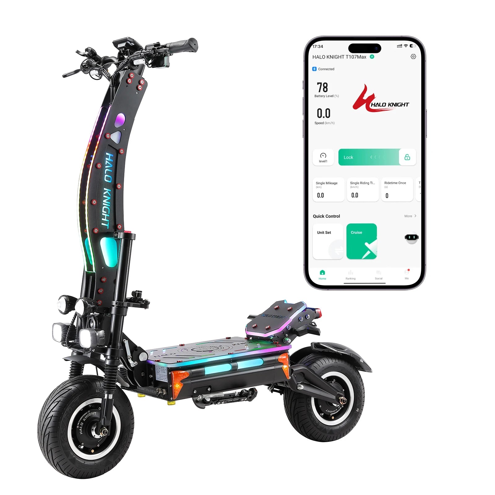 Trottinette Électrique Halo Knight T107 Max  72V 8000W