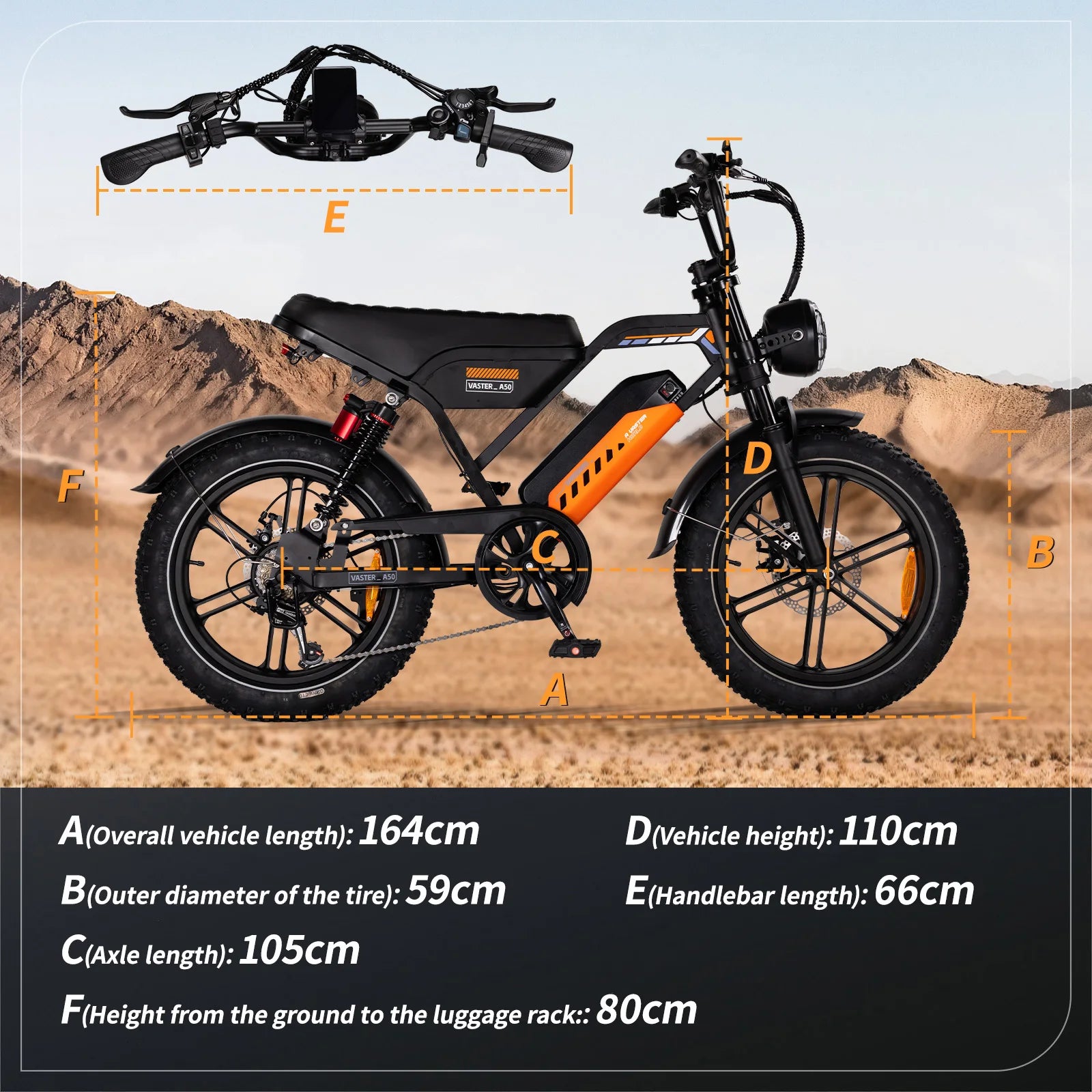 VTT électrique AVDLEU A50 20"  500W | 48V 15.6Ah