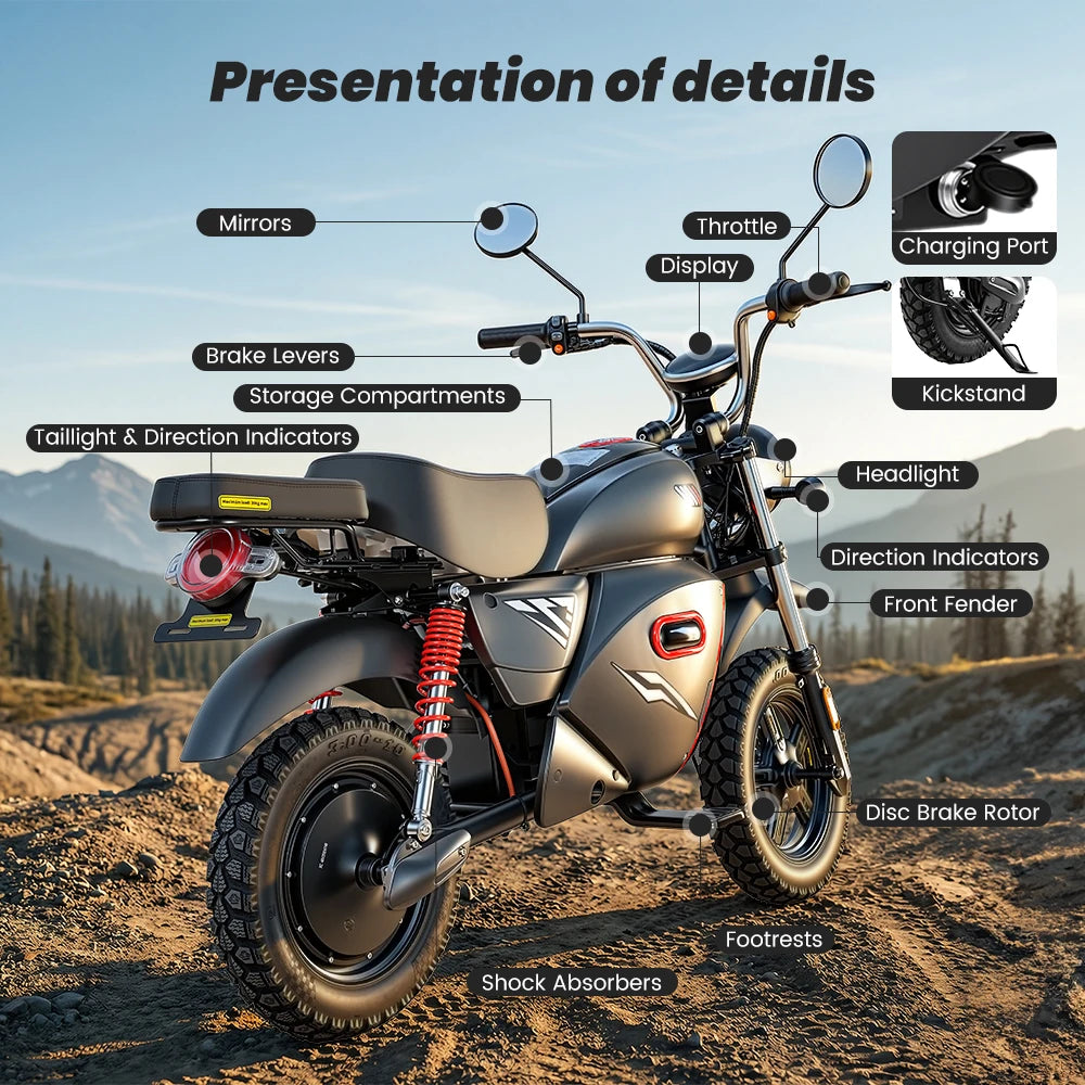 Fast bike  Y18 | 48V 20Ah | 2000W | Tout-Terrain |