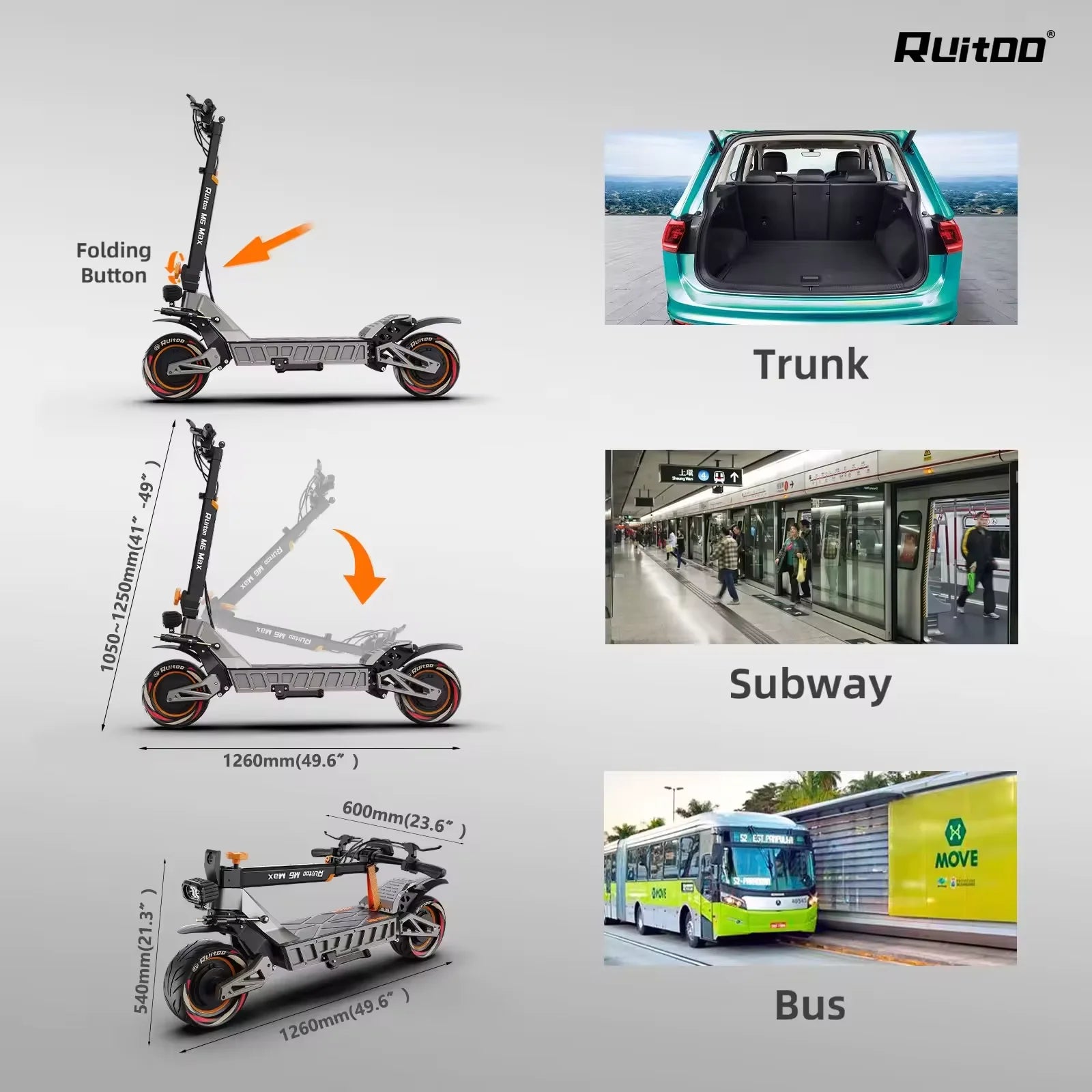 Trottinette Électrique Ruitoo M6 MAX Double Moteur 3000W