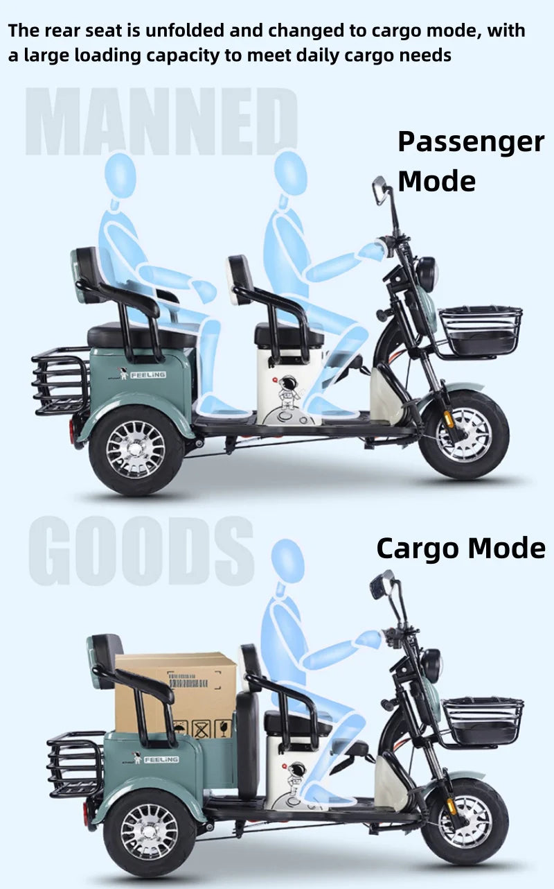 Tricycle électrique 3 roues Daibot | 600W | 48V/60V