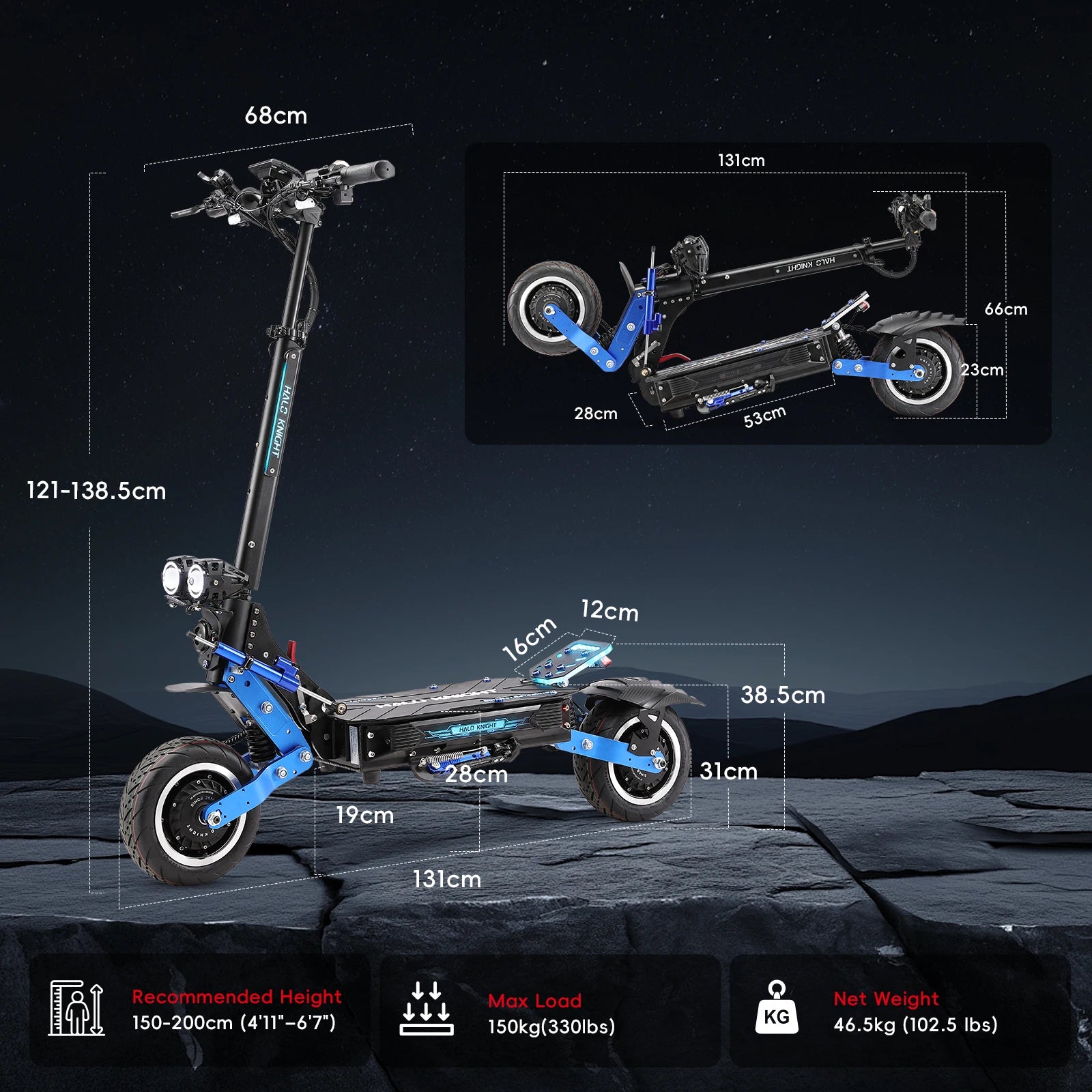 Trottinette Électrique HALO KNIGHT T108Pro — 6000W | 60 V 38,4 Ah