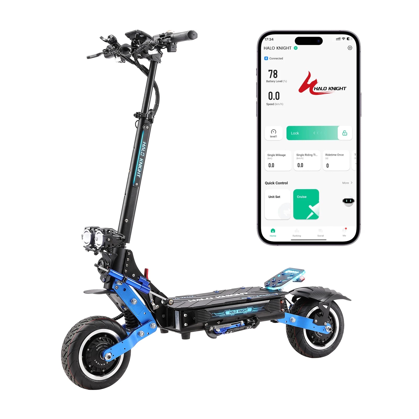 Trottinette Électrique HALO KNIGHT T108Pro — 6000W | 60 V 38,4 Ah