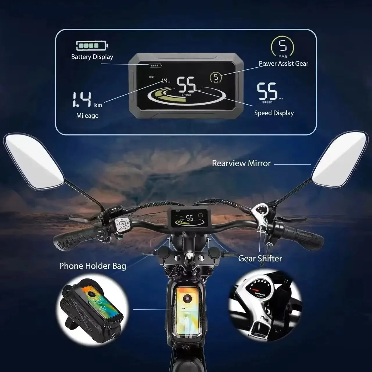 VTT électrique RAYZEPH C20 Max 20"  Double moteur 2000W | 52V 40Ah