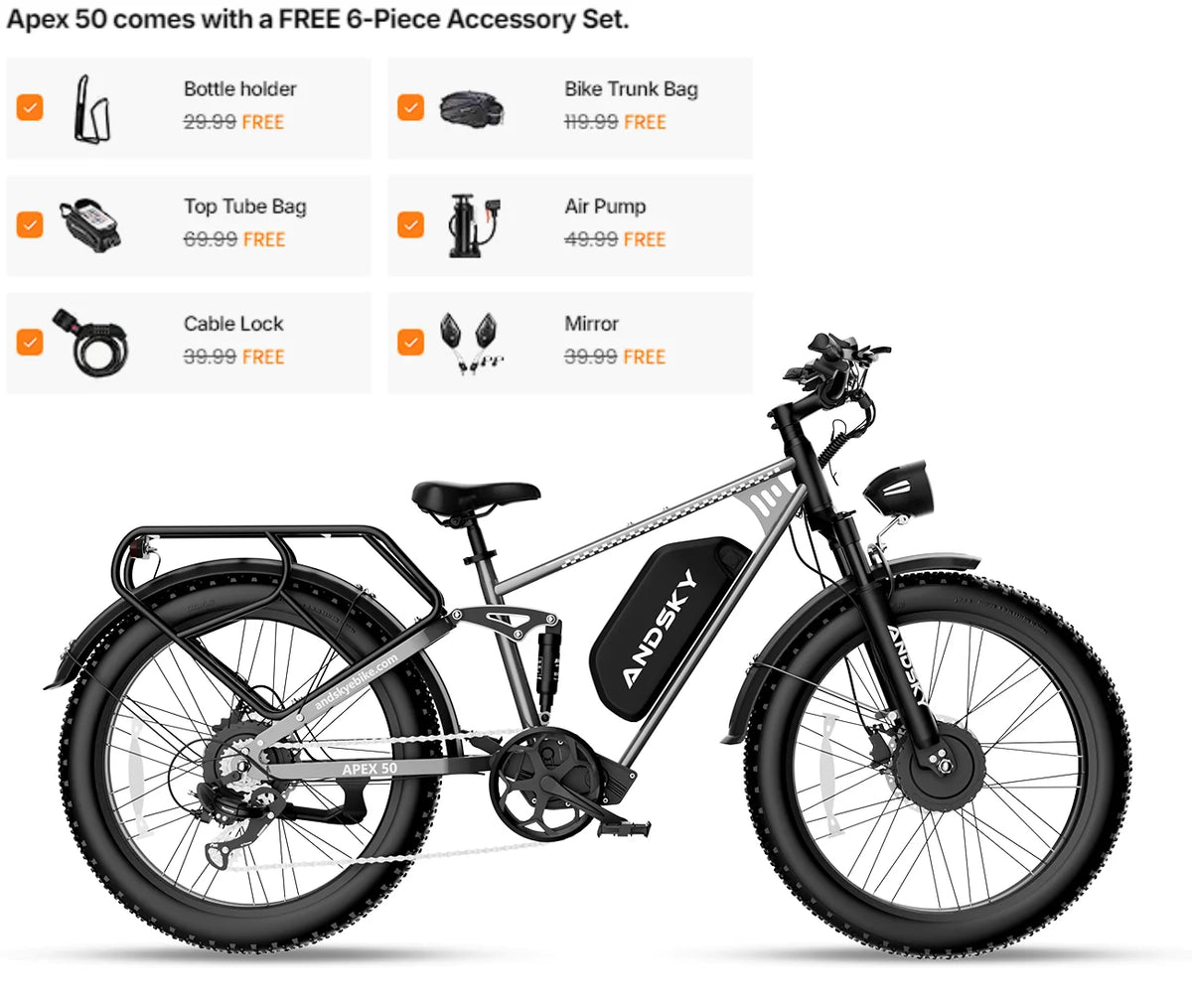 VTT électrique Cysum C01 26" double moteur 3000W 48V 20Ah