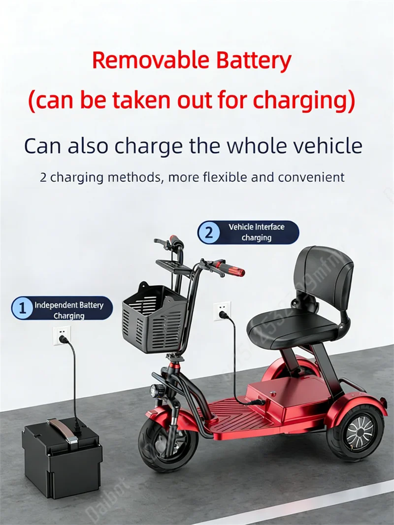 Tricycle électrique pliant Daibot 1000W | 48V 20Ah |