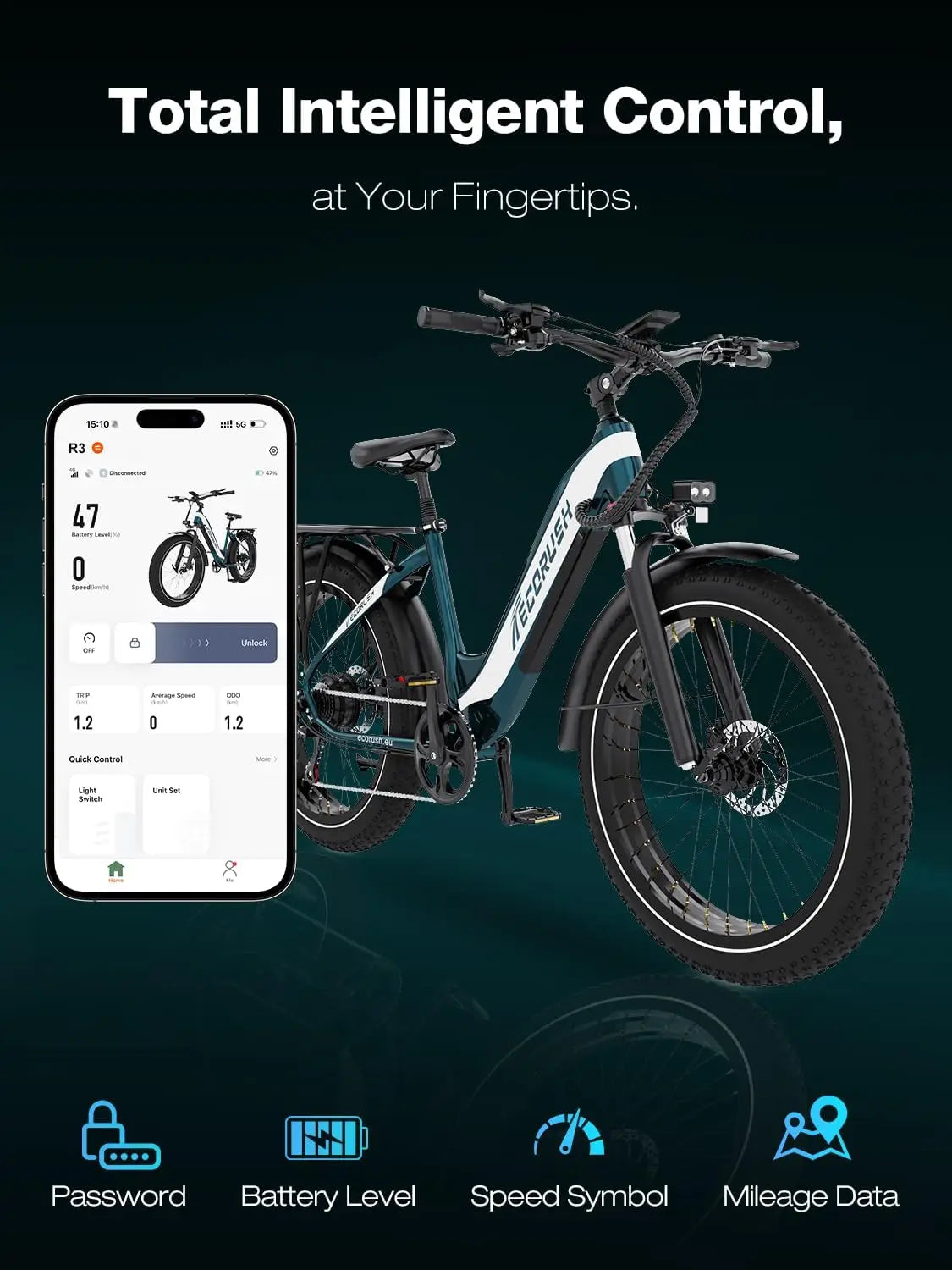 Vélo électrique ECORUSH R3 26"  250W | 48V 20Ah |