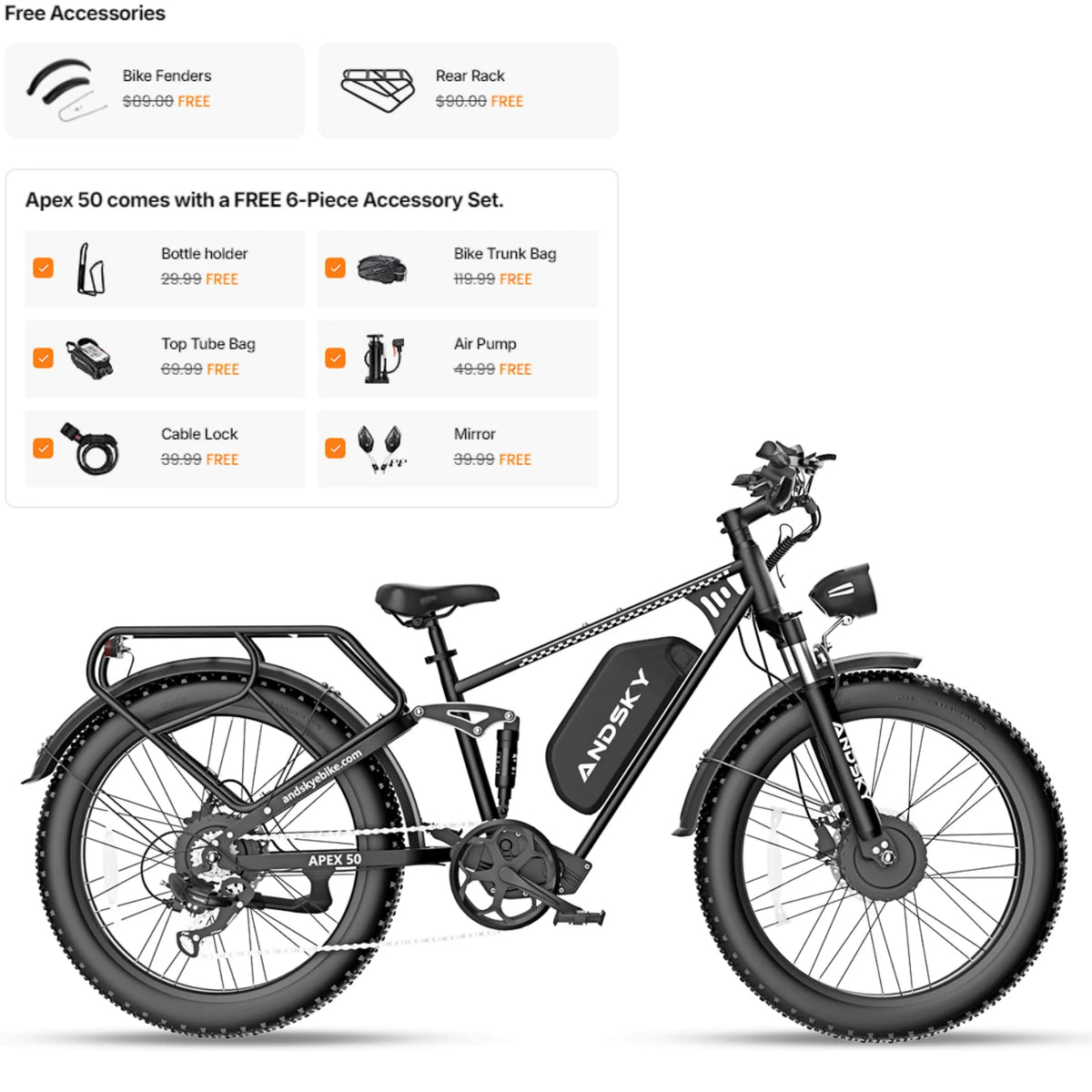 VTT électrique Cysum C01 26" double moteur 3000W 48V 20Ah