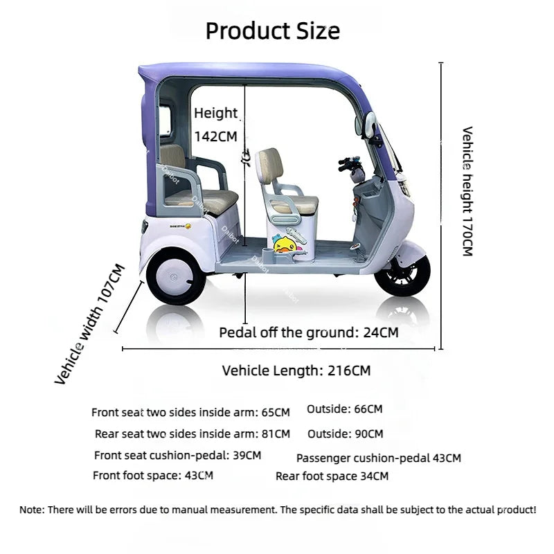 Tricycle Électrique Daibot 800W | 60V 20Ah