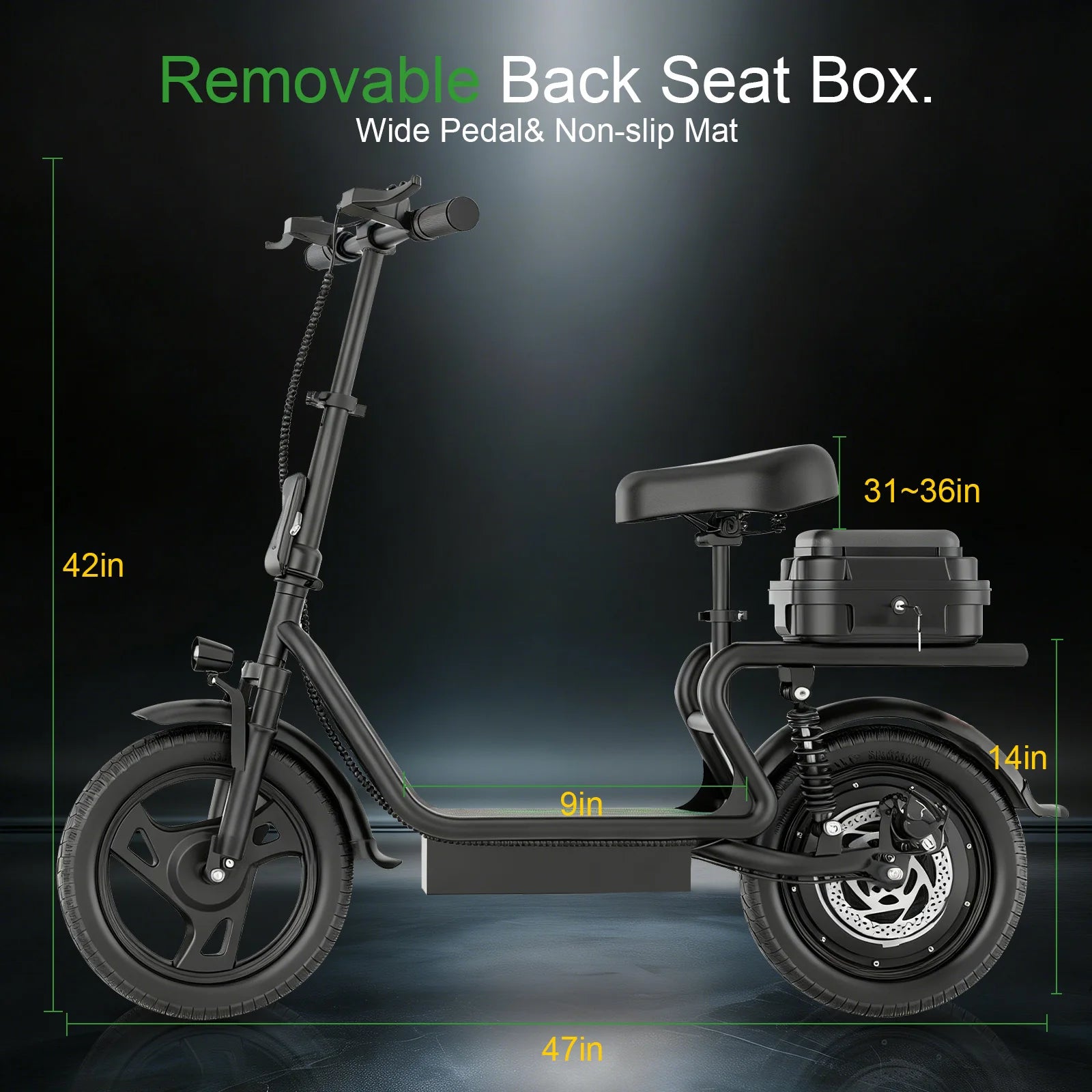 VTT électrique AOVOPRO YK18 / YK18 PRO 14"  250W | 48V 10.4Ah