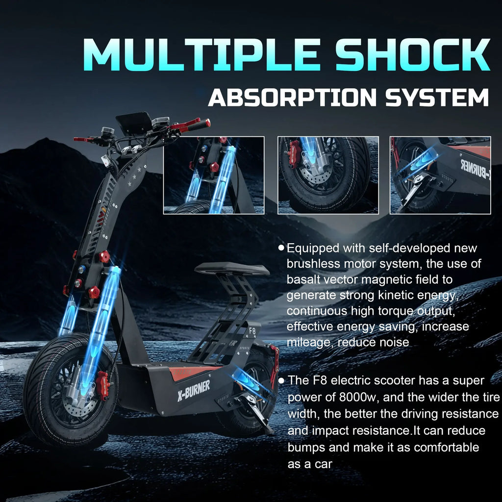 Trottinette Électrique HEZZO F8  72V 8000W | 16 Pouces | 100-120 km d'Autonomie
