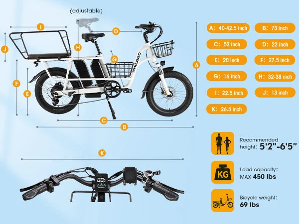 Vélo Électrique Cargo PHILODO Traveller  1000W