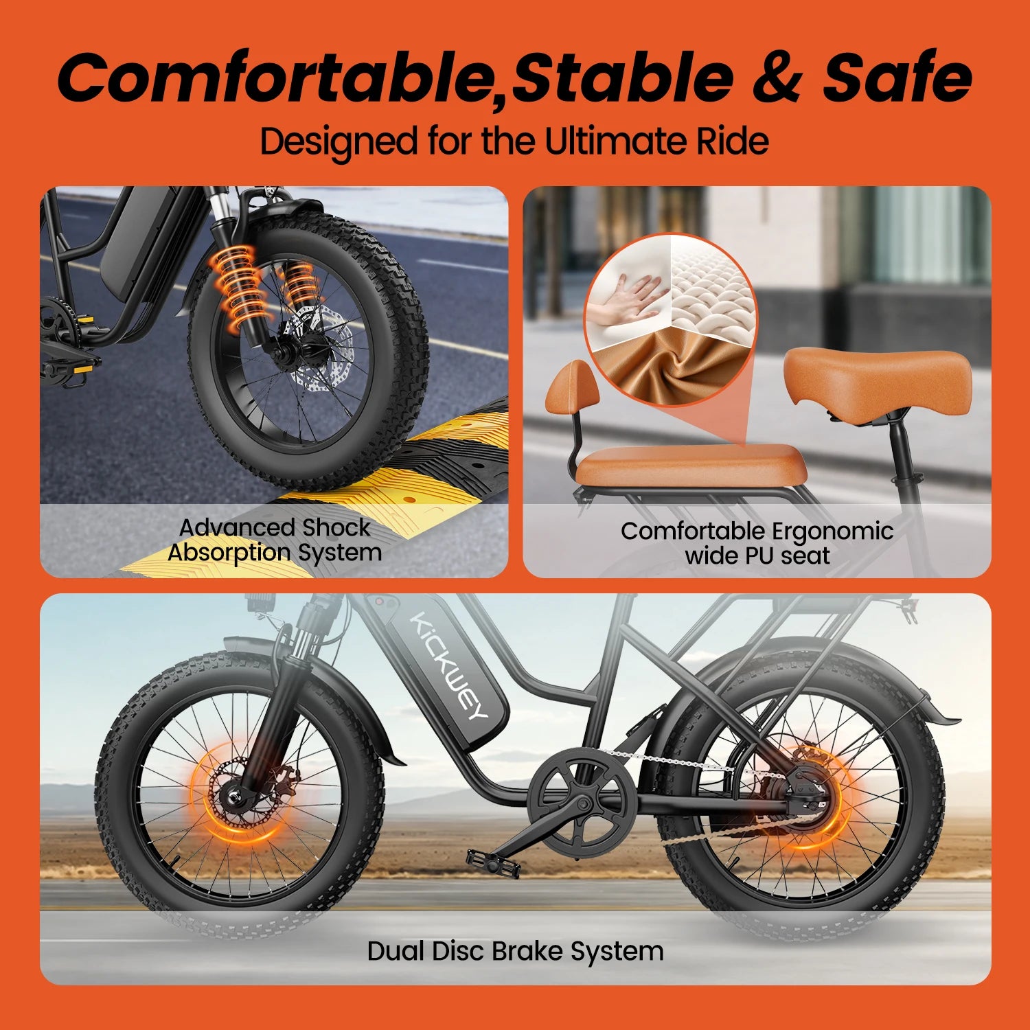 Vélo Électrique KICKWEY LD20  1500W | Double Siège