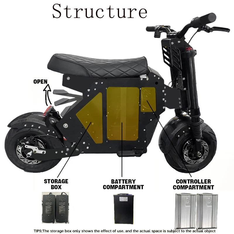 Scooter électrique  GEOFOUGHT Molo 5  | 5000W à 1500W 72V | Jusqu’à 180 km