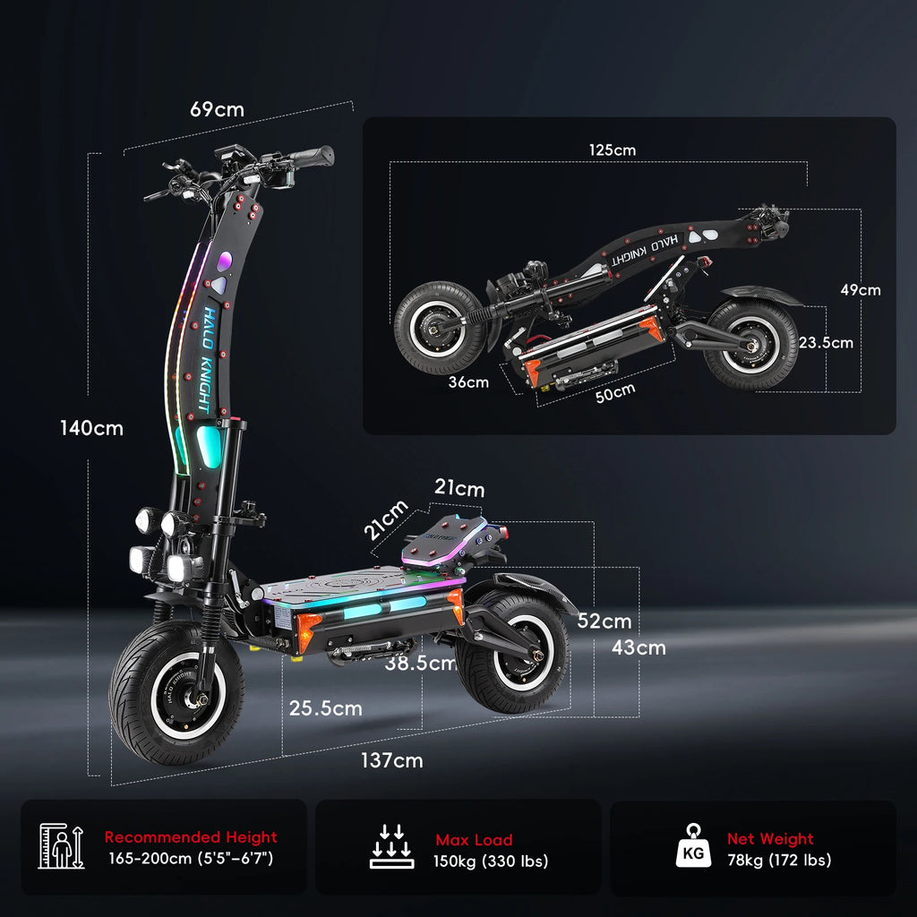 Trottinette Électrique Halo Knight T107 Max  72V 8000W