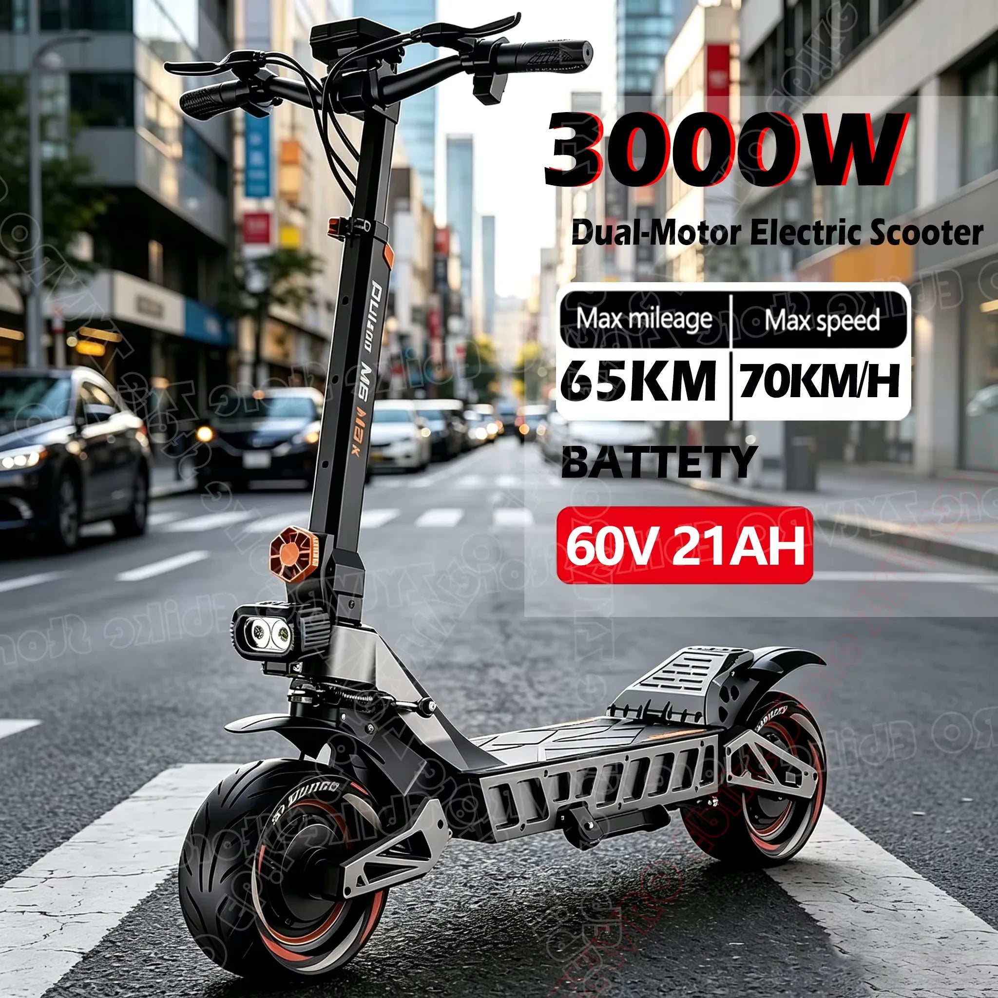 Trottinette Électrique Ruitoo M6 MAX Double Moteur 3000W