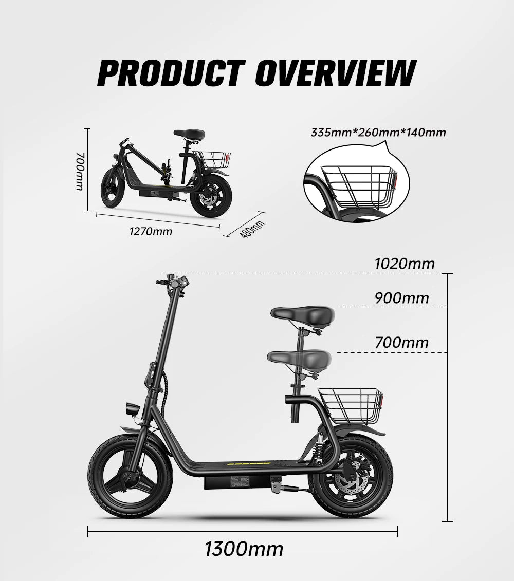 Vélo électrique APEFOX C14 14"  500W | 48V 15Ah